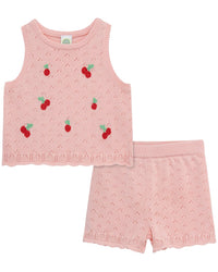 Little Me Cherry Pointelle Set