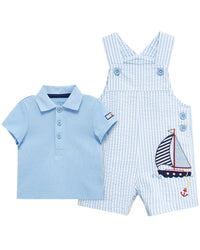 Little Me Sailboat Shortall Set