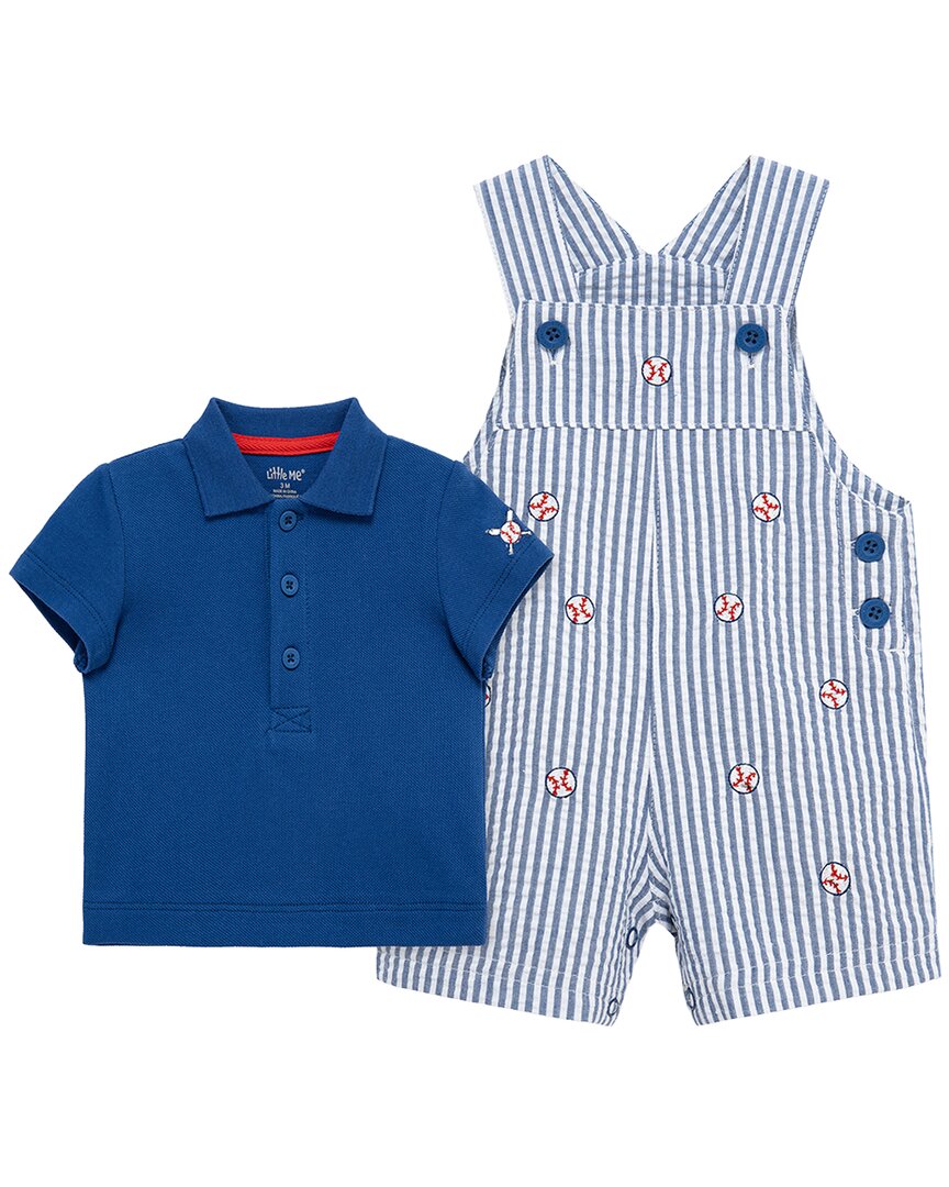 Little Me Little Me Baseball Shortall Set
