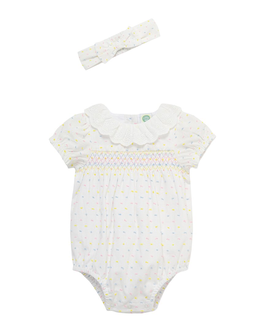 Little Me Smocked Dot Bubble Headband