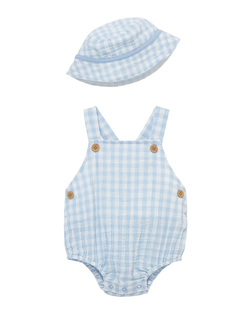 Little Me Check Sunsuit Hat