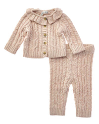Janie and Jack Janie And Jack Baby Cable Knit Collared Matching Set