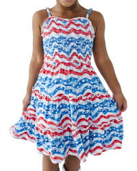 Bums & Roses Bums & Roses All American Sleeveless Girls Dress Set