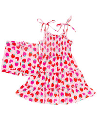 Bums & Roses Bums & Roses Berry In Love Sleeveless Dress & Short