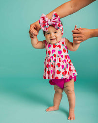 Bums & Roses Bums & Roses Berry In Love Sleeveless Peplum Top Set
