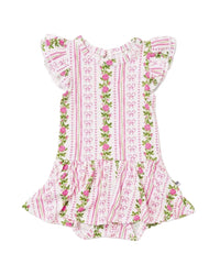 Bums & Roses Bums & Roses Bowquet Of Roses Cap Sleeve Ruffle Dress