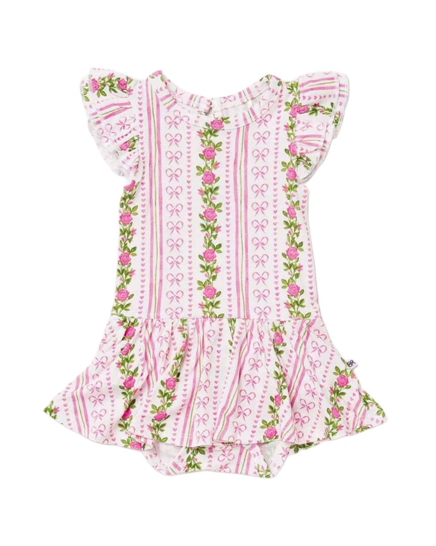 Bums & Roses Bums & Roses Bowquet Of Roses Cap Sleeve Ruffle Dress