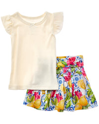 Bums & Roses Bums & Roses Carpe Lemon Cap Sleeve Top & Skort