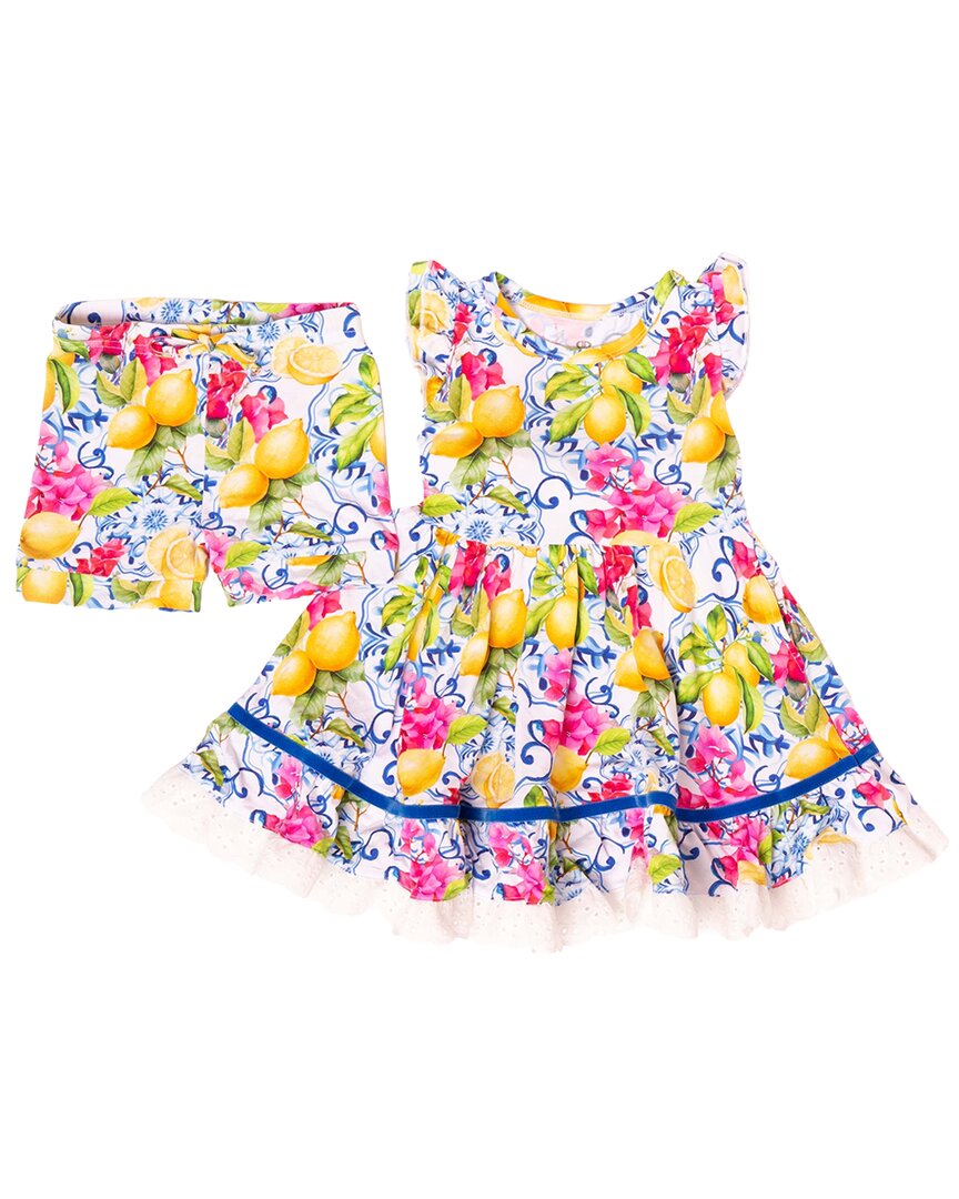 Bums & Roses Bums & Roses Carpe Lemon Short Sleeve Party Dress