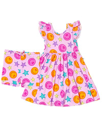Bums & Roses Bums & Roses Peachy Power Cap Sleeve Dress & Short
