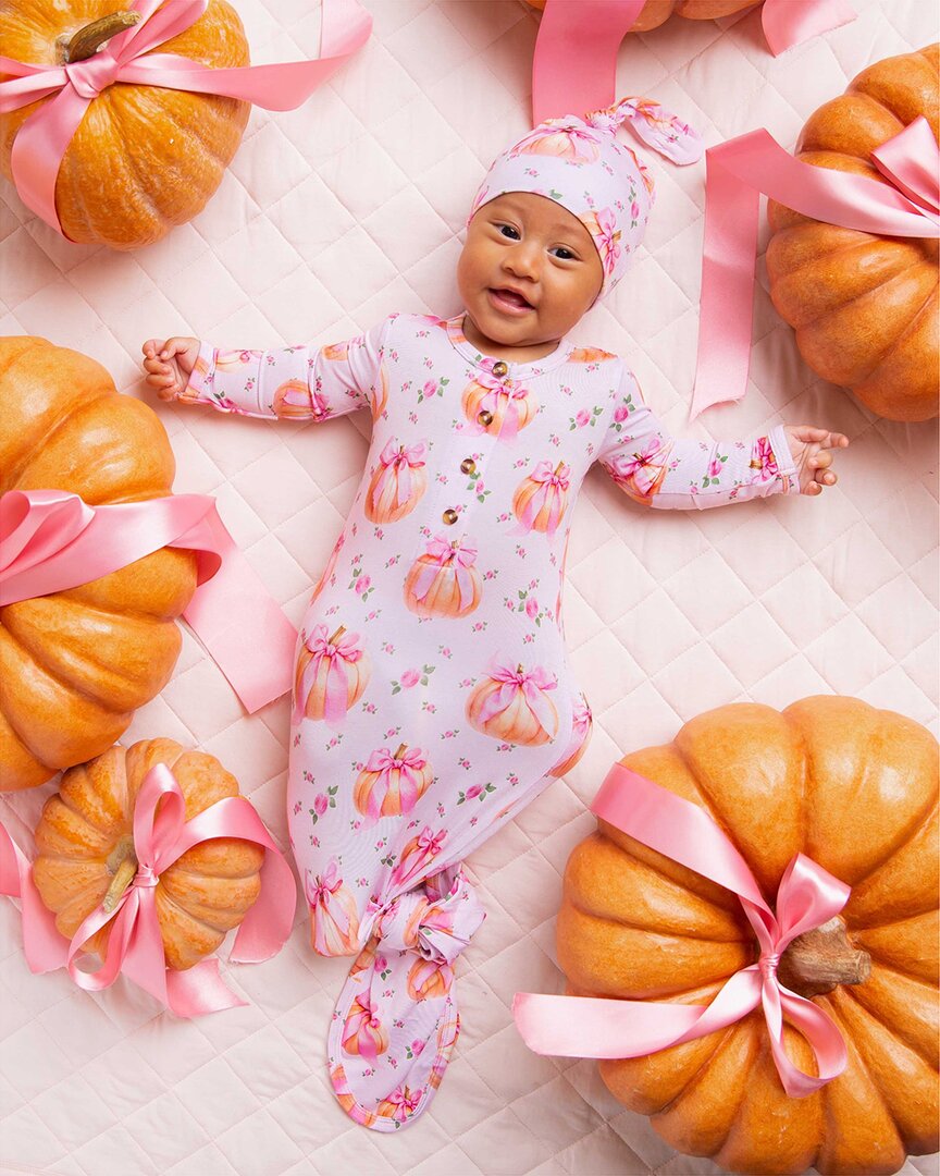 Bums & Roses Bums & Roses Pink Of The Patch Knotted Gown & Beanie
