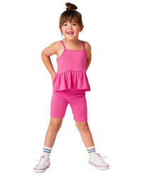 Bums & Roses Bums & Roses Playful Pink Sleeveless Top & Biker Set