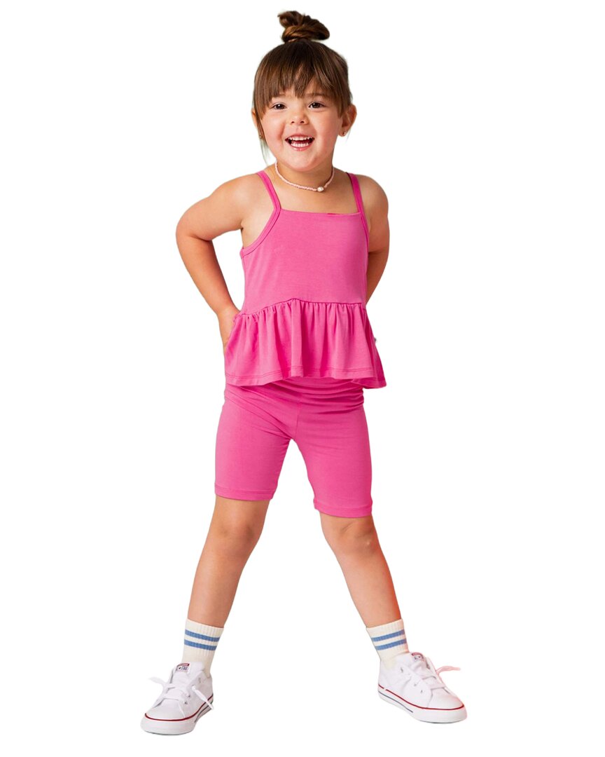 Bums & Roses Bums & Roses Playful Pink Sleeveless Top & Biker Set