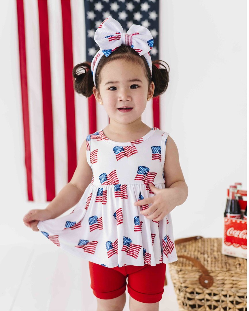Bums & Roses Bums & Roses Red White & Cute Sleeveless Peplum Tee
