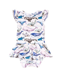 Bums & Roses Bums & Roses Whalecome To The Party Cap Sleeve Ruffle