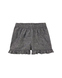 Tea Collection Tea Collection Chambray Ruffle Hem Baby Short