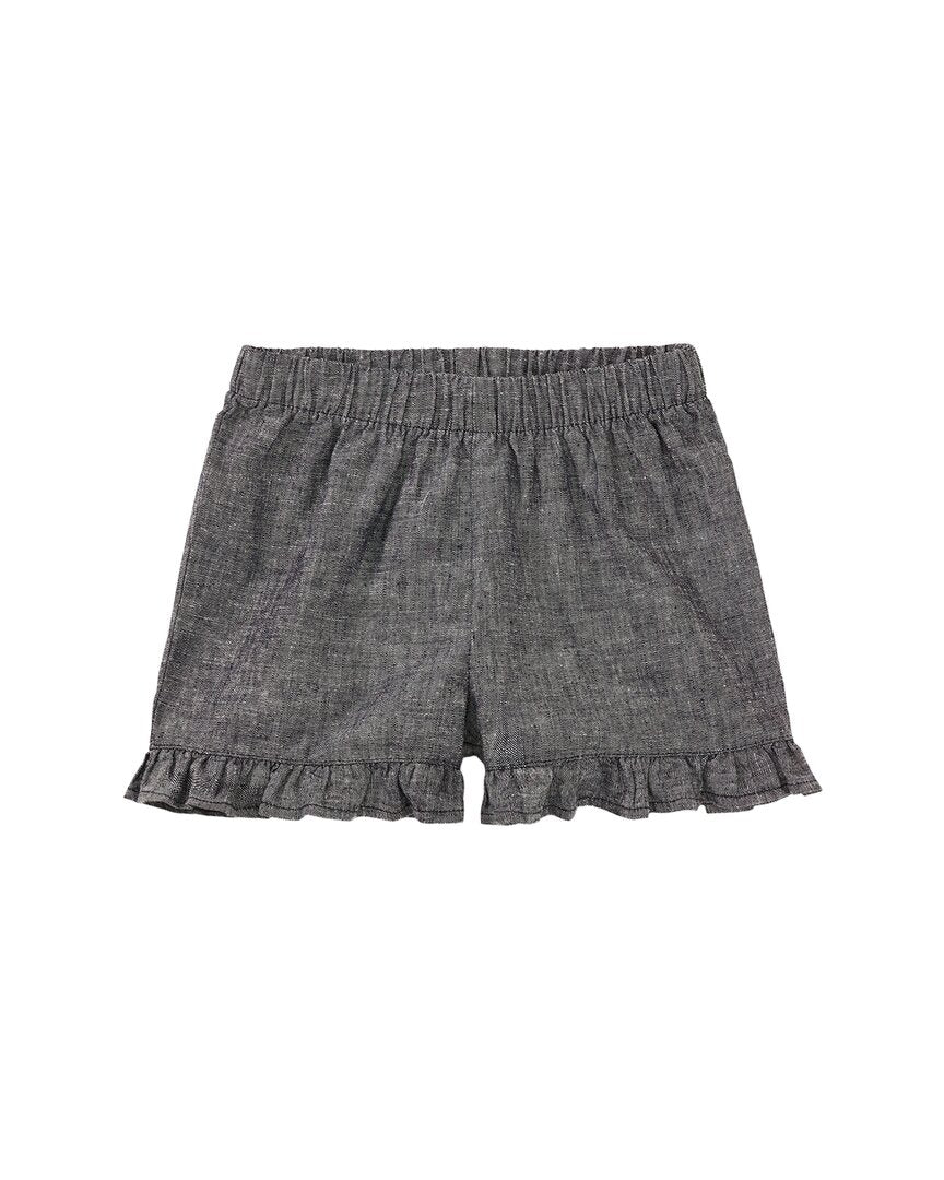 Tea Collection Tea Collection Chambray Ruffle Hem Baby Short