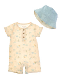 Adley & Hudson Adley & Hudson 2Pc Romper & Hat Set