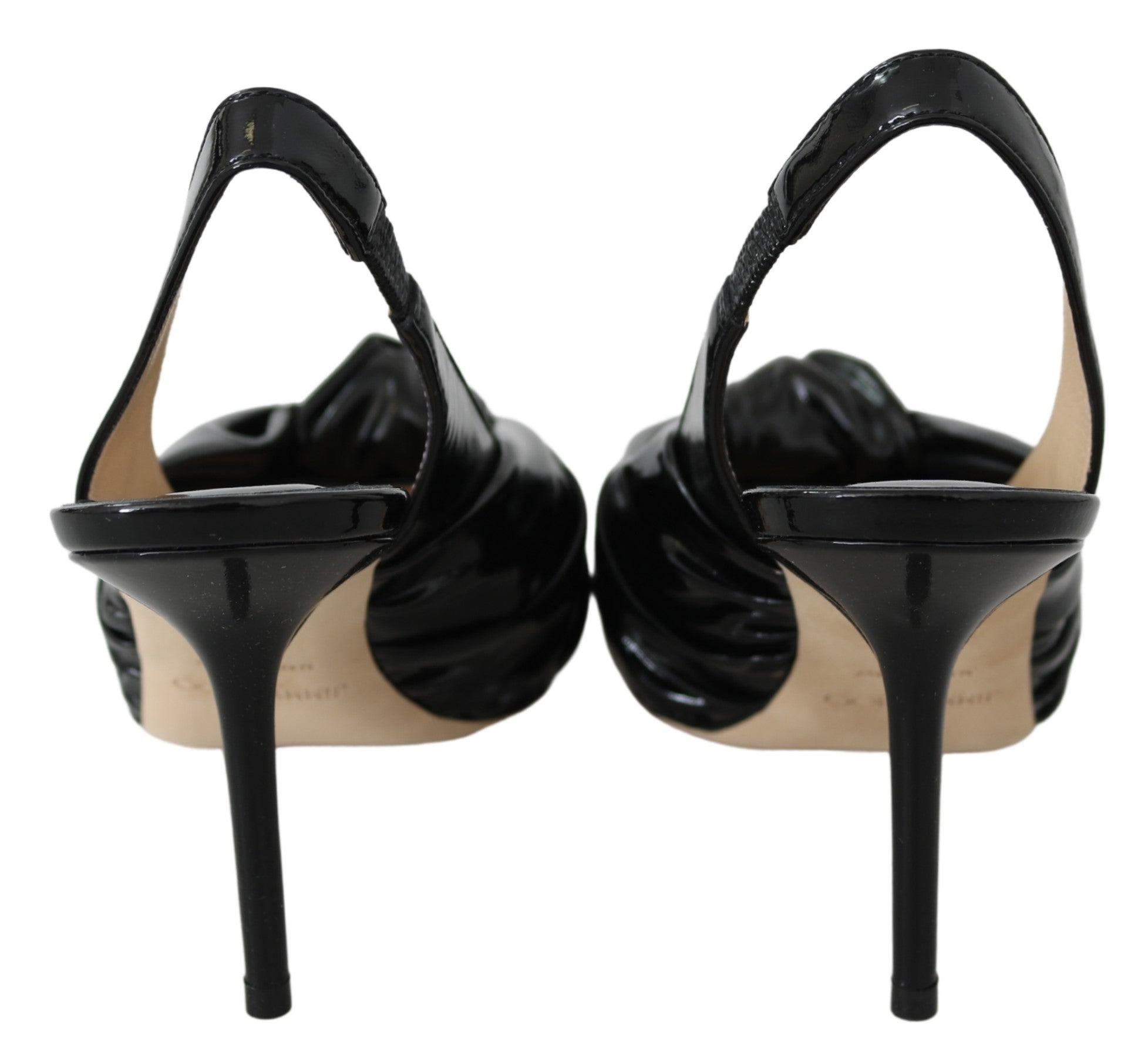 Jimmy Choo Love 100 Black Patent Leather Slingback Pumps