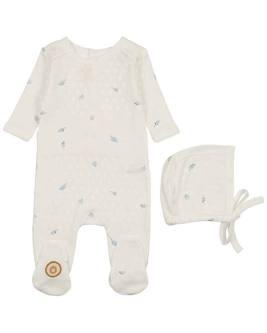 Mon Tresor Pointelle Posies Footie & Hat Set