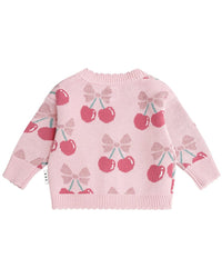 Huxbaby Huxbaby Cherry Pie Scalloped Knit Cardigan
