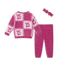 Andy & Evan Andy & Evan Cherry Checker Sweater & Pant Set