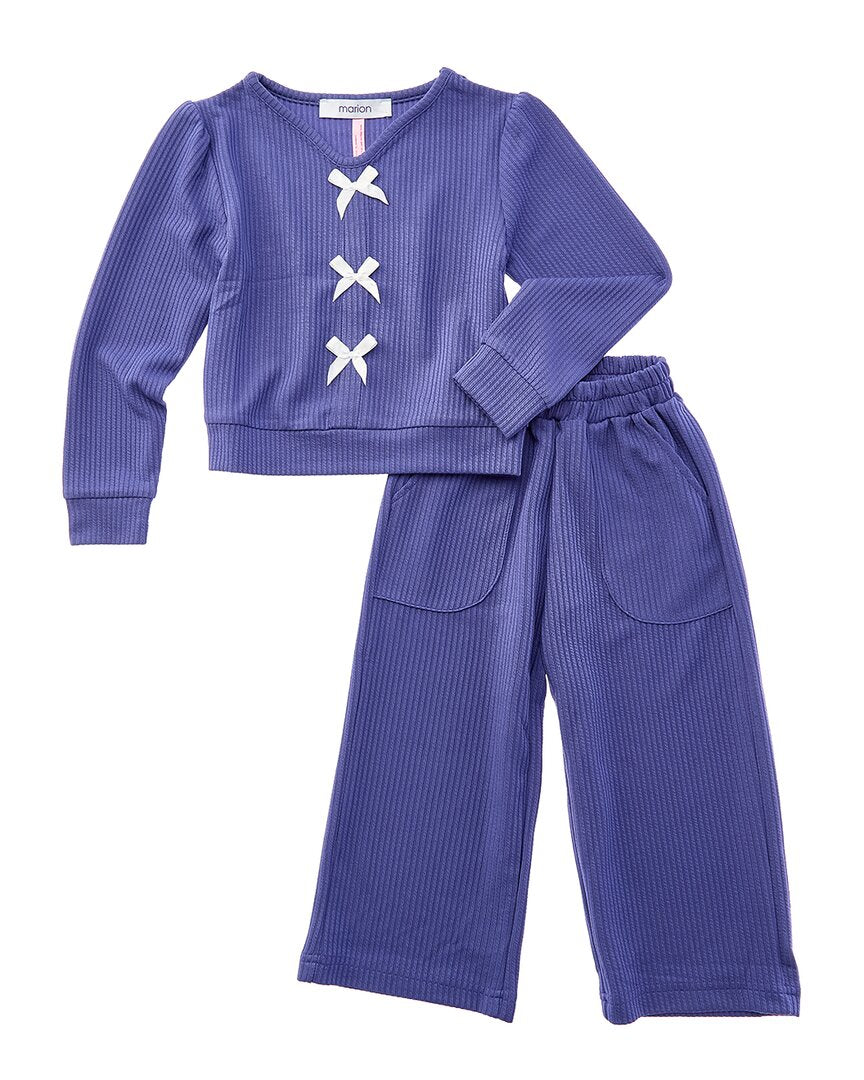 MARION Marion 2Pc Knit Ribbed Top & Pant Set