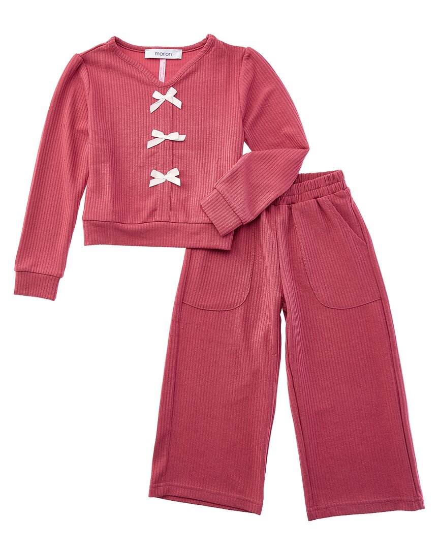 MARION Marion 2Pc Knit Ribbed Top & Pant Set