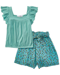 Marion 2Pc Top & Floral Short Set