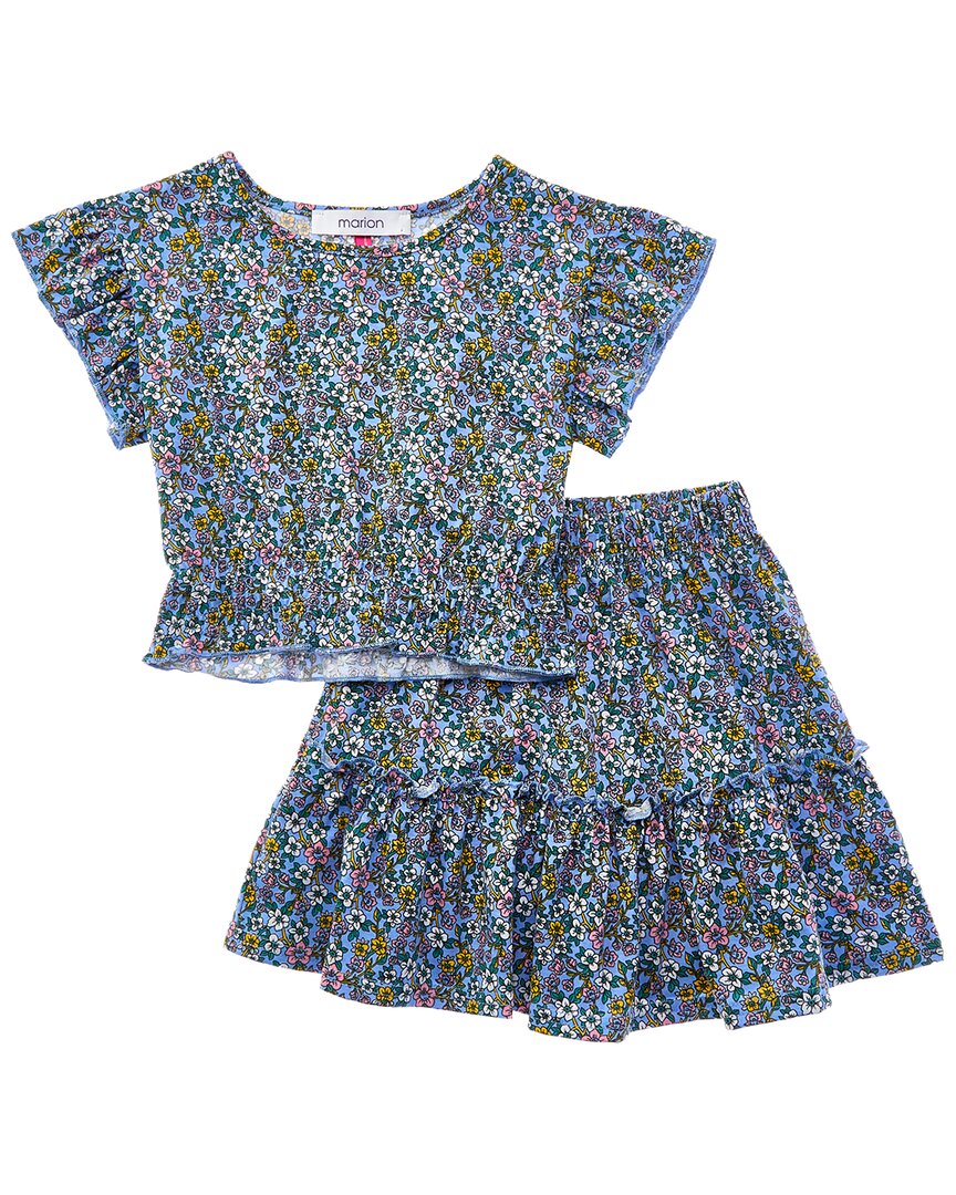 MARION Marion 2Pc Floral Top & Skirt Set