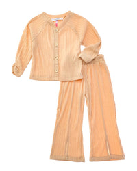MARION Marion 2Pc Crinkle Plisse Top & Pant Set