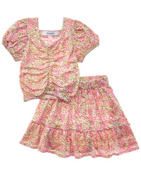 MARION Marion 2Pc Floral Top & Skirt Set
