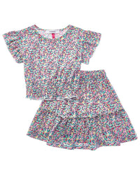 MARION Marion 2Pc Floral Top & Skirt Set