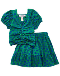 MARION Marion 2Pc Floral Top & Skirt Set