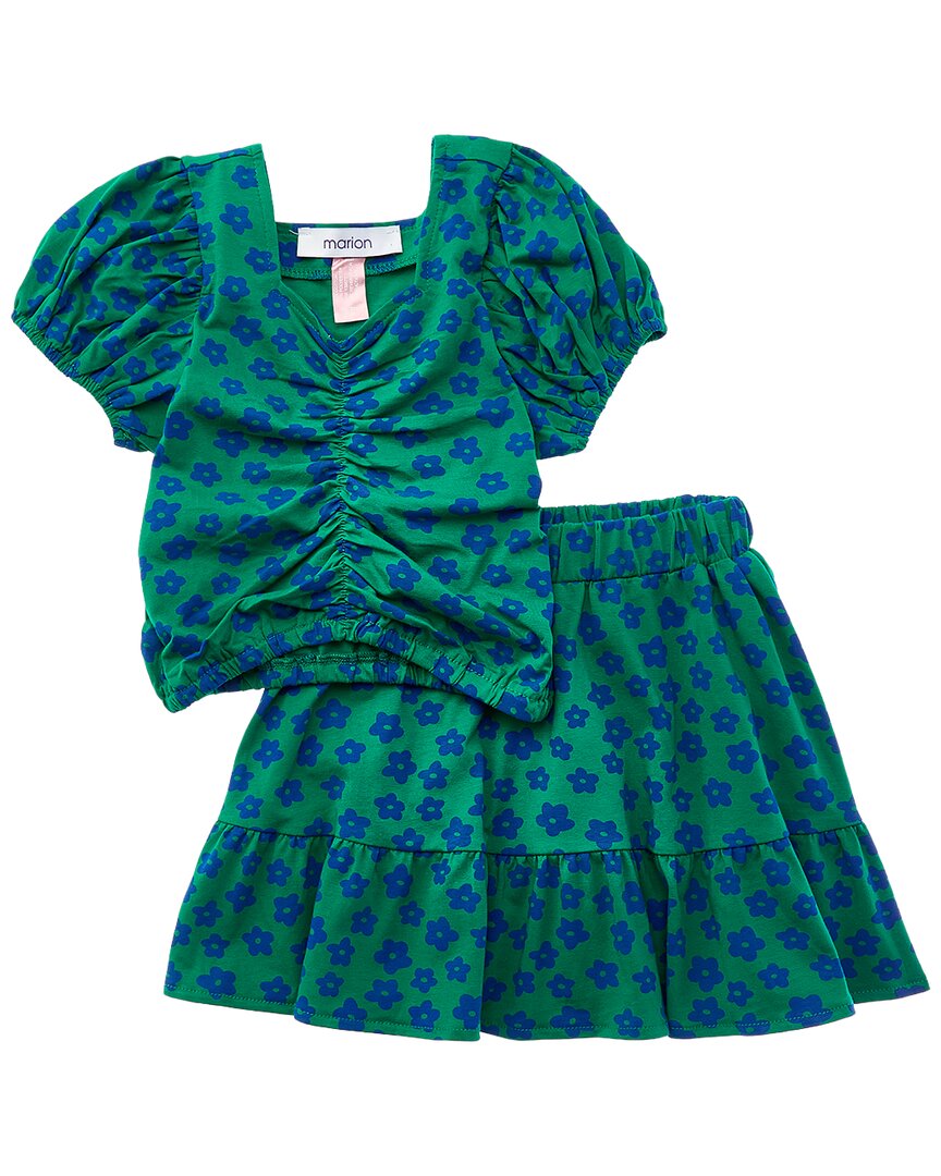 MARION Marion 2Pc Floral Top & Skirt Set