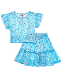 Marion 2Pc Floral Top & Skirt Set