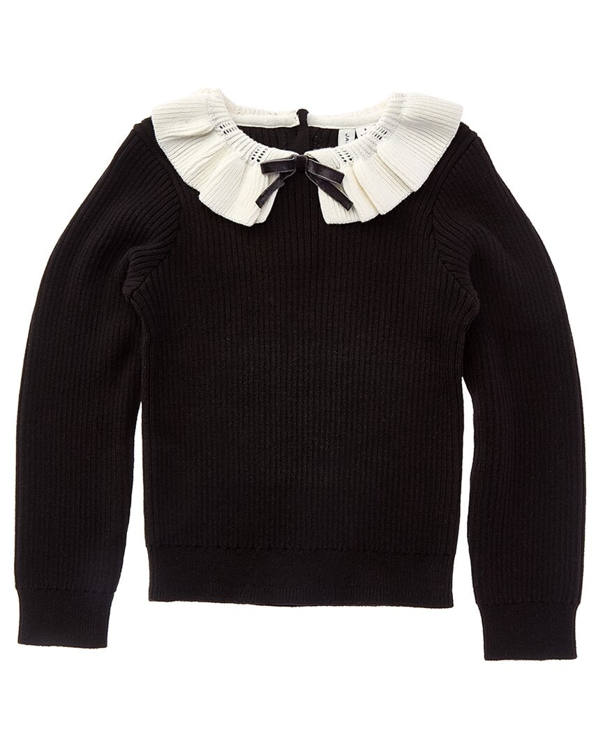 Janie and Jack Janie And Jack Ribbed Ruffle Collar Sweater