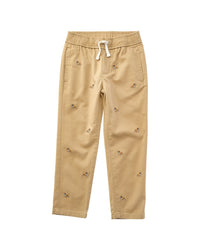 Janie and Jack Janie And Jack Embroidered Bulldog Twill Jogger Pant