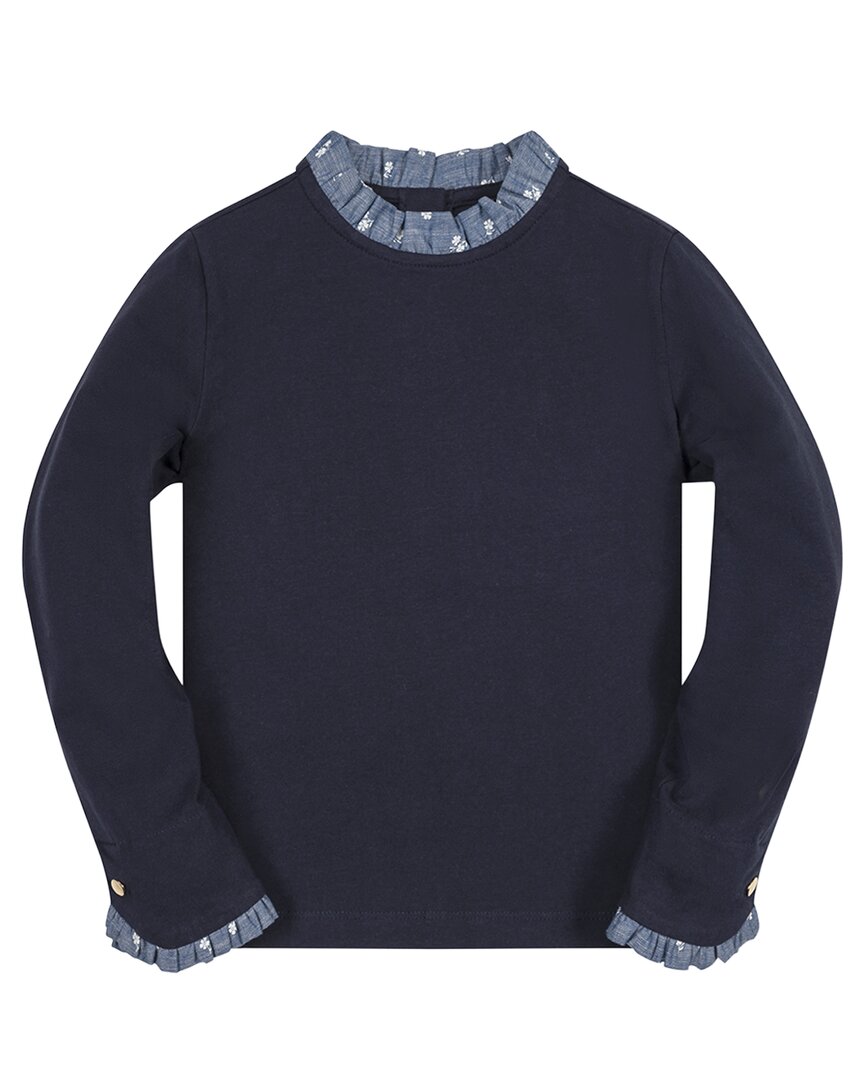 HOPE & HENRY Hope & Henry Organic Ruffle Trim Knit Top