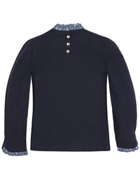 HOPE & HENRY Hope & Henry Organic Ruffle Trim Knit Top