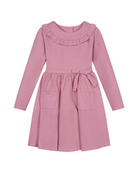 HOPE & HENRY Hope & Henry Organic Ruffle Neck Knit Dress