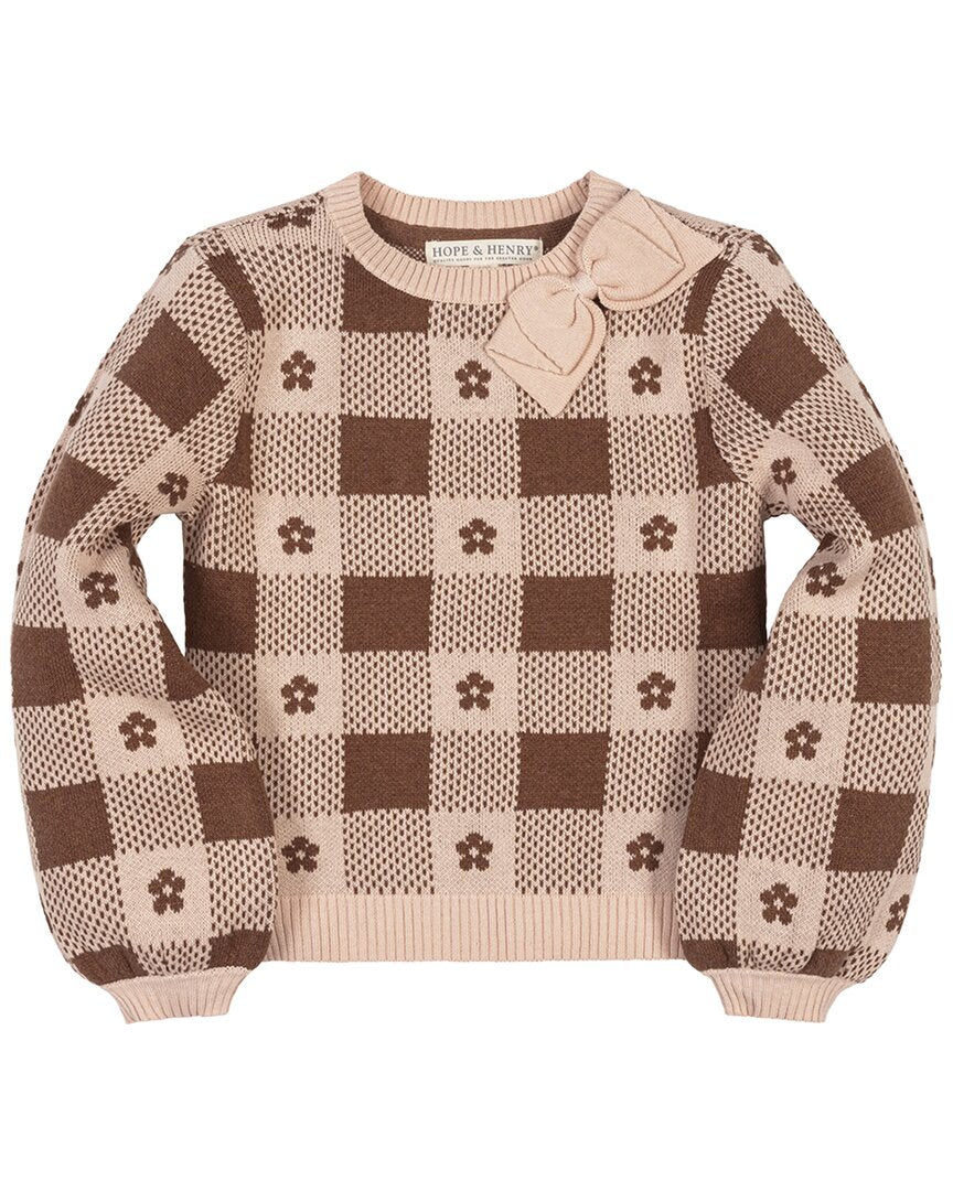 HOPE & HENRY Hope & Henry Organic Bow Detail Intarsia Sweater