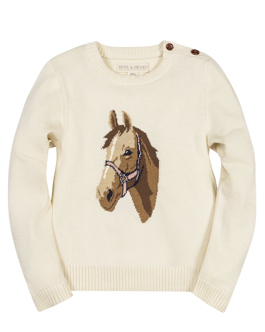 HOPE & HENRY Hope & Henry Organic Horse Intarsia Sweater