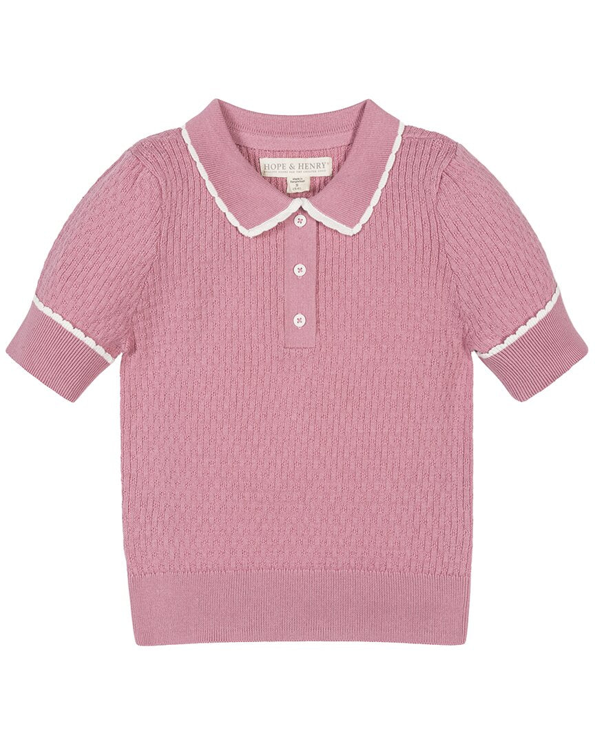 HOPE & HENRY Hope & Henry Organic Peter Pan Collar Sweater Polo