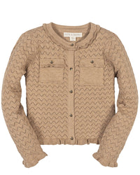 HOPE & HENRY Hope & Henry Organic Ruffle Trim Pointelle Cardigan