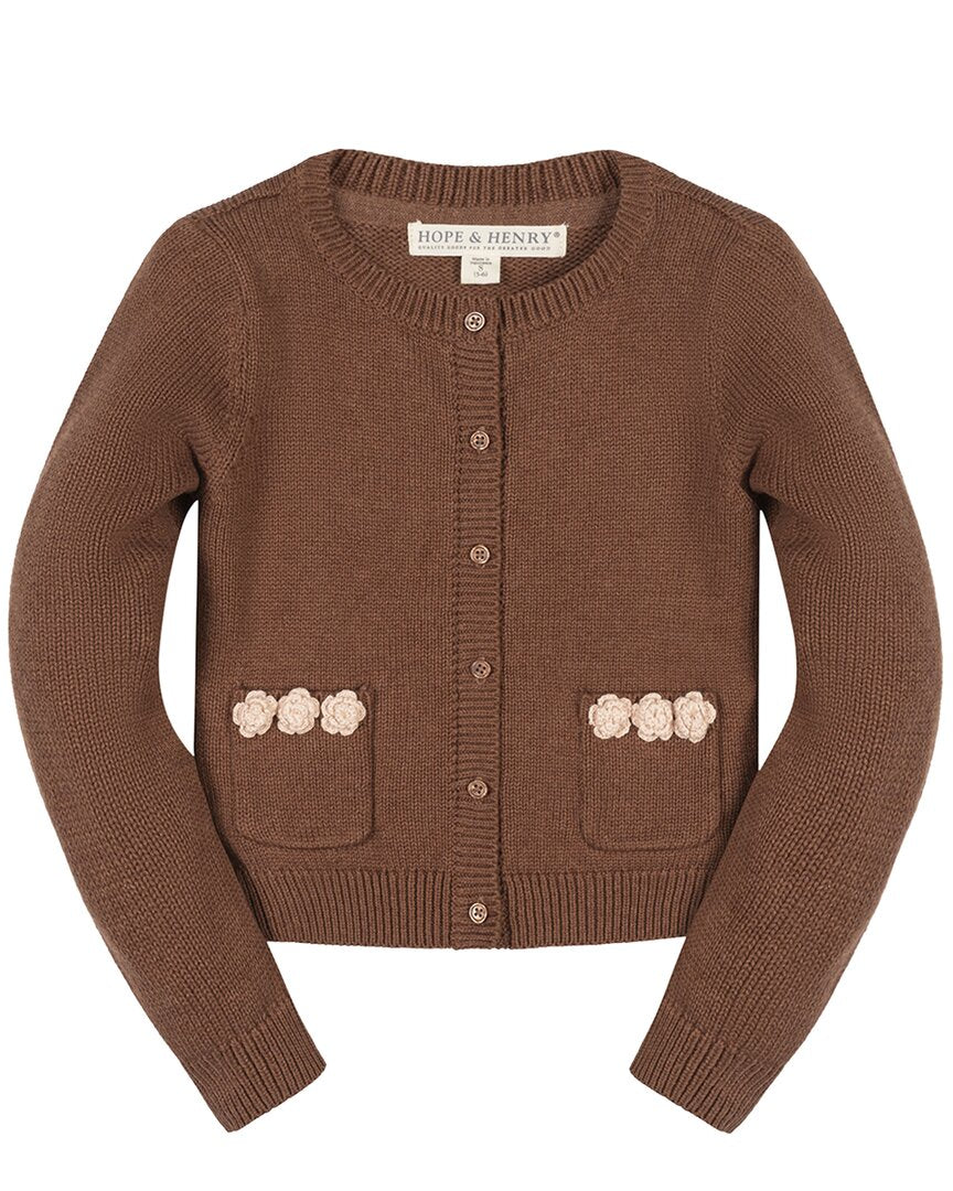 HOPE & HENRY Hope & Henry Organic Rosette Pocket Cardigan