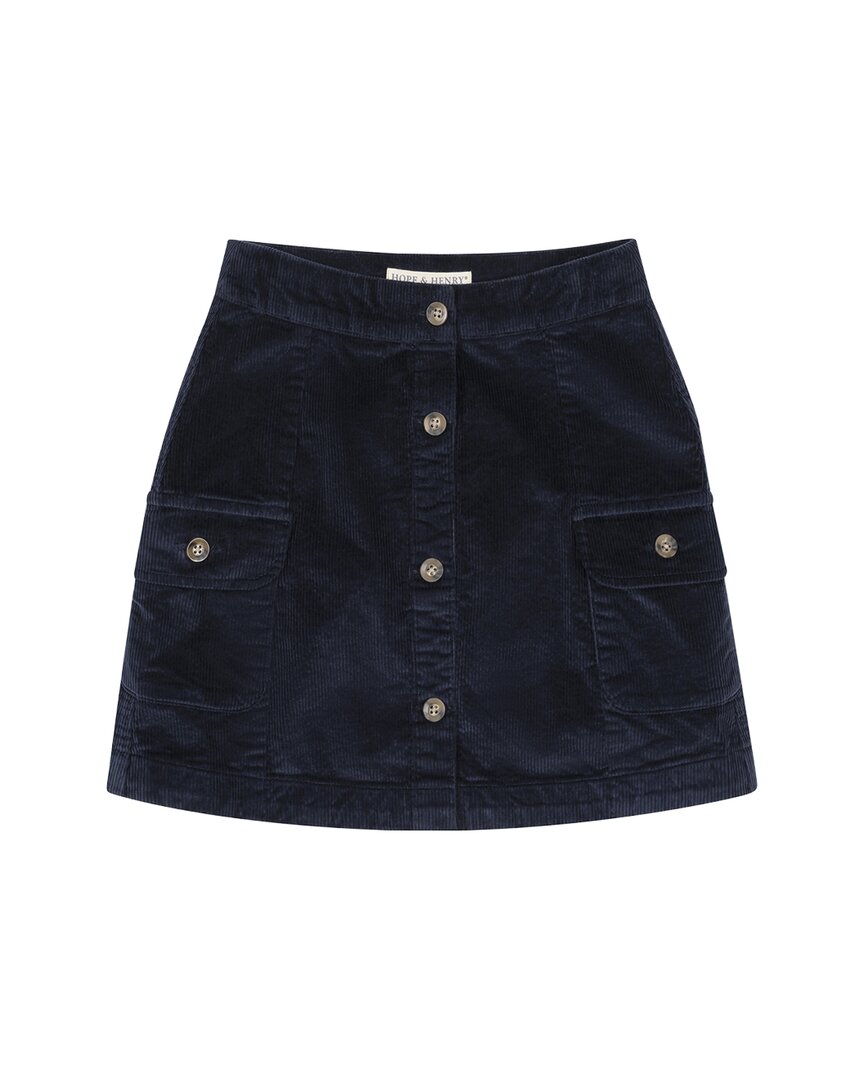 HOPE & HENRY Hope & Henry Organic Corduroy Button Front Skirt