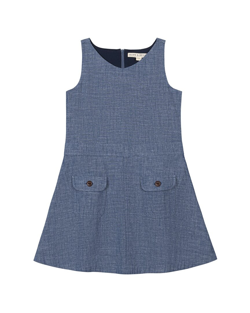 HOPE & HENRY Hope & Henry Organic V-Neck Chambray Jumper