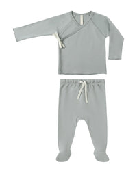 Quincy Mae Quincy Mae Wrap Top & Footed Pant Set