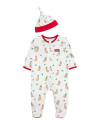 Little Me Festive Pups Footie